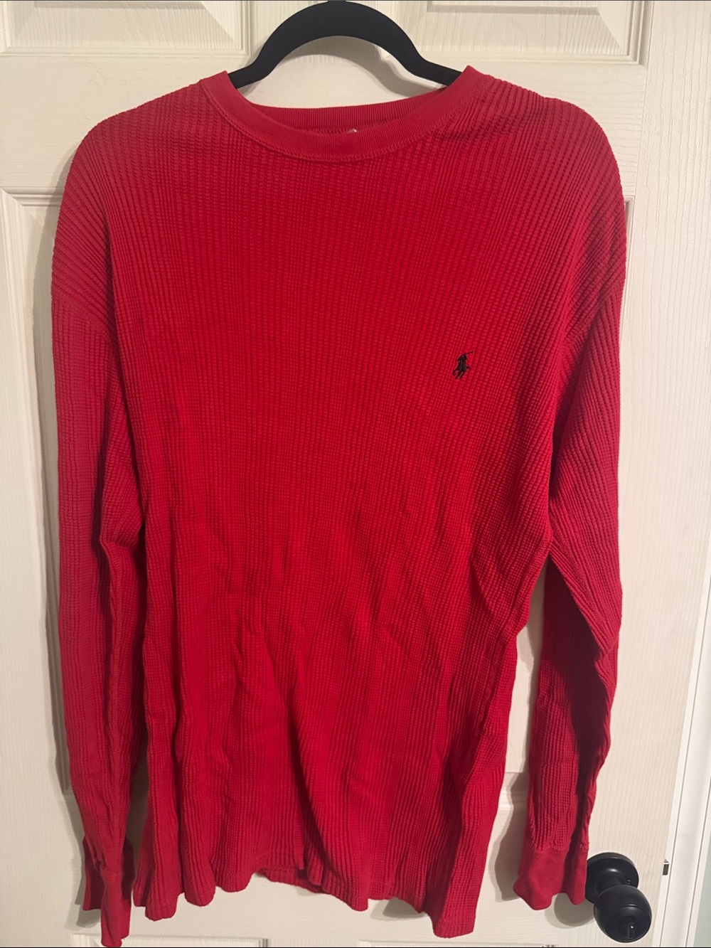 Ralph Lauren Men’s Red Waffle Thermal Long Sleeve Shirt